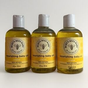 Burt's Bees Baby Nourishing Baby Oil 4 Oz X 3